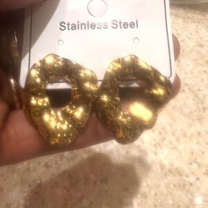 Lafayette 148 New York Gold Textured Earrings